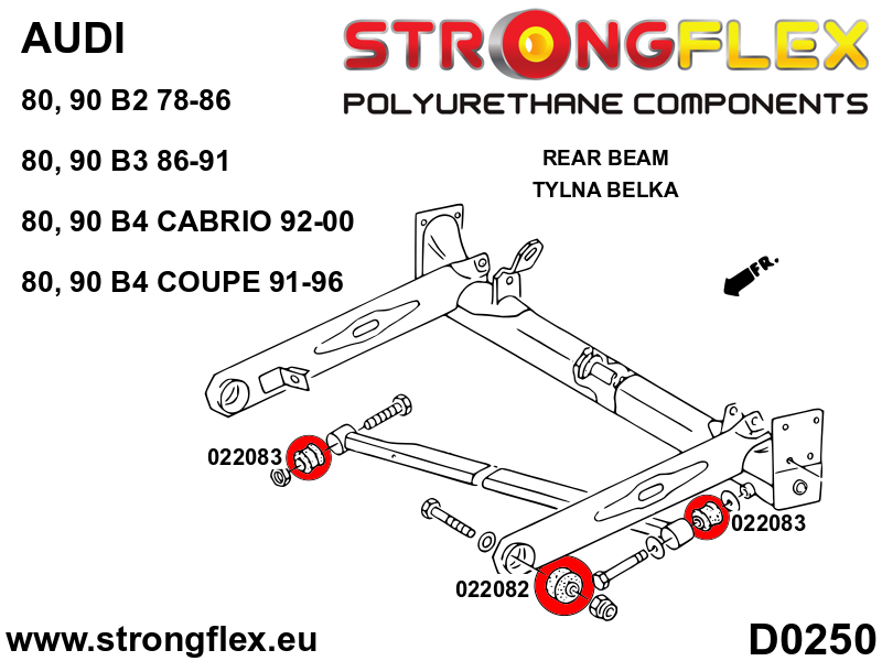 026302B: Front suspension and ream beam bush kit