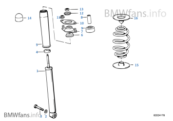 Rear shock mounts with MS bearings (Pillow-Balls) BMW E30, E36, E46, Z1, Z3, Z4