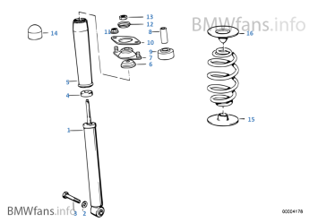 Achter schokdemper bevestiging onder Uniball E30, E36, E46, Z1, Z3, Z4