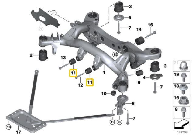 Differentieel aluminium bussen BMW E8X, E9X (niet M-modellen)