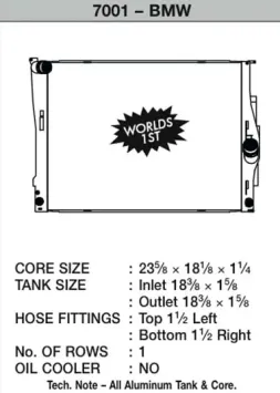 CSF performance radiateur o.a. E90 330i