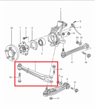 Voor (en achter) casterarm 996 997 986 987 Porsche