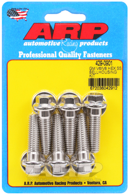 Afsluitbout versnellingsbakbehuizing Bellhousing Bolt Kit Chevrolet V6 & V8 SS hex Kit 429-0901