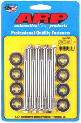 Bout Valve Cover Bolt Kit Chevrolet Gen III/IV LS Series small block with 0.750ӝ spacer hex ARP Stainless Kit 434-7505