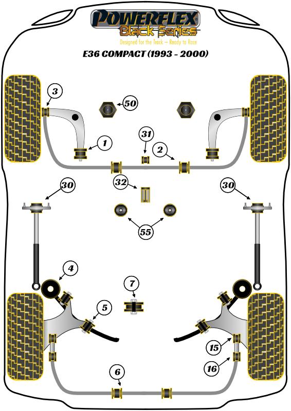 Montagebus stabilisatorstang voorzijde 25 mm 3 Series, 5 Series, 6 Series, 7 Series, 8 Series, Z Series, straat