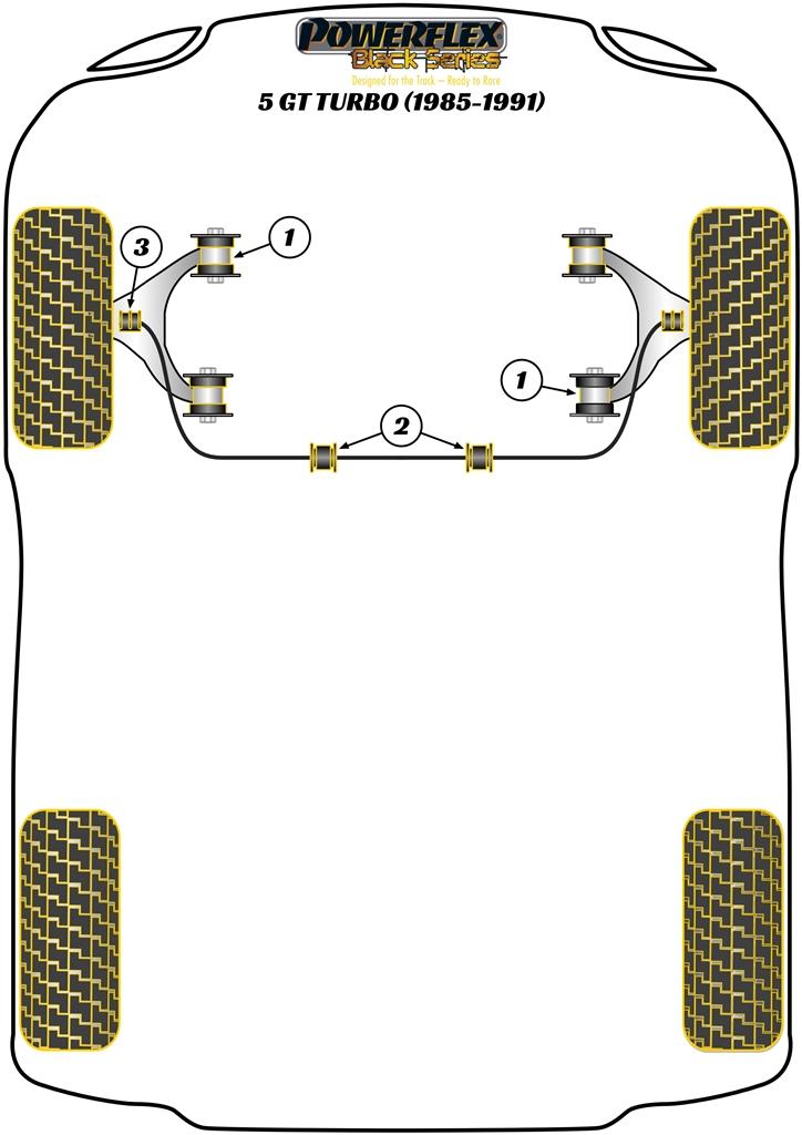 Voorste stabilisatorstang binnenbevestiging 23 mm 5 GT Turbo, 5 Mk2, straat