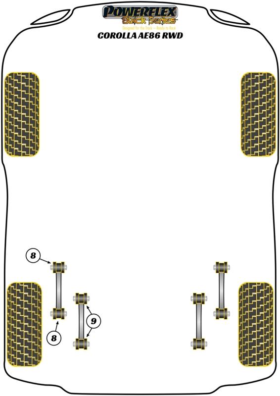 Rear Anti Roll Bar Bush 14mm Corolla Models, road