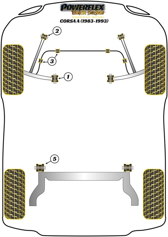 Bevestiging stabilisatorstang voorzijde Corsa Models, Nova, straat