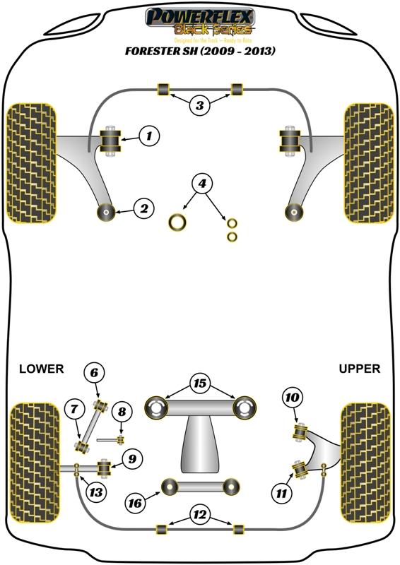 Achterste stabilisatorstangbus 18 mm Forester, Impreza, Legacy, Levorg, Outback, XV/Crosstrek GP, straat