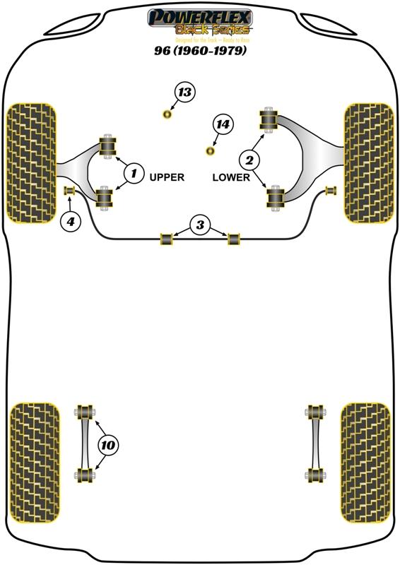 Front Anti Roll Bar To Wishbone Mounting Bush 96, heritage