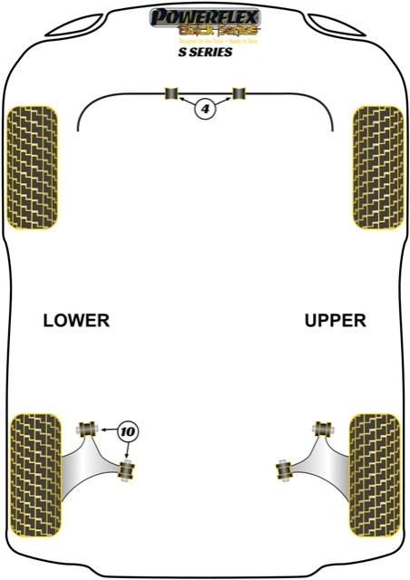 Rear Trailing Arm Bush S Series, black