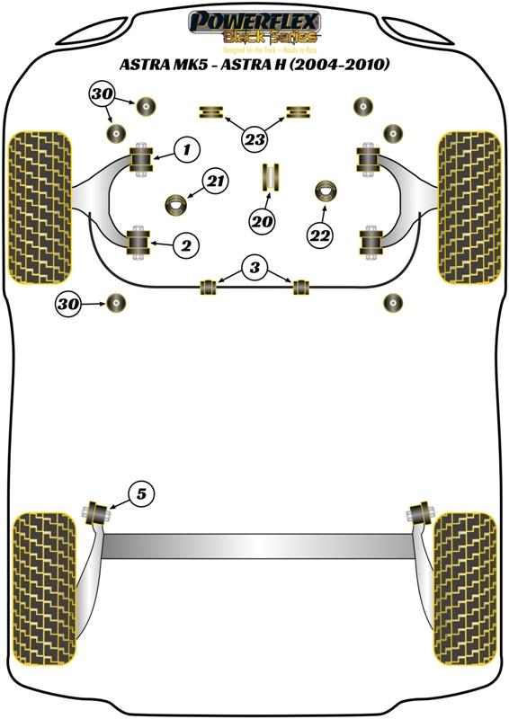 Lower Radiator Mount ASTRA MODELS, MERIVA MODELS, Zafira Models, black