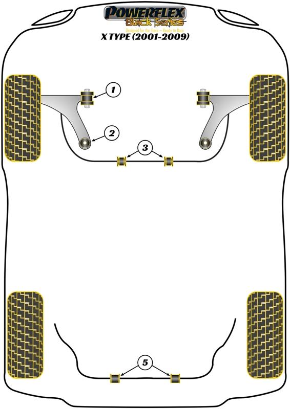 Achterste stabilisatorstangbus 20 mm X Type, straat