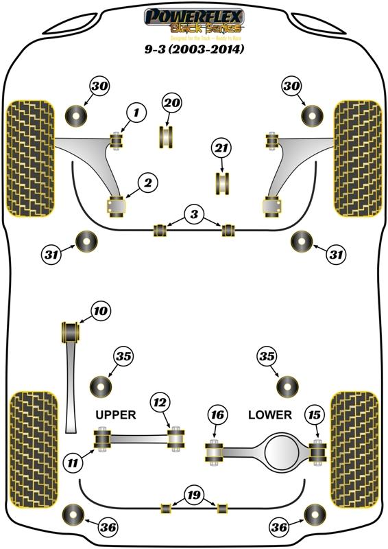 Rear Subframe Rear Bush 9-3, road