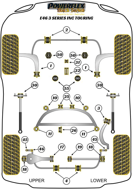 Voorste stabilisatorstangbus 23,5 mm 3 Series, Z Series, straat