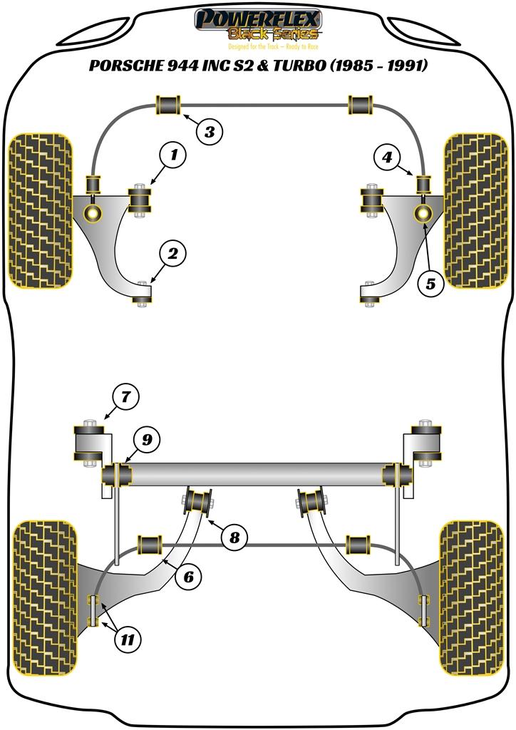 Voorste stabilisatorstangbus 26,8 mm 944 inc S2 & Turbo, 968, heritage