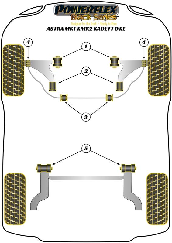 Voorste wishbone binnenbus (achter) ASTRA MODELS, straat