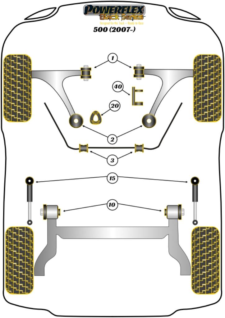 Lower Torque Mount, Fast Road/Track 500 Models, road