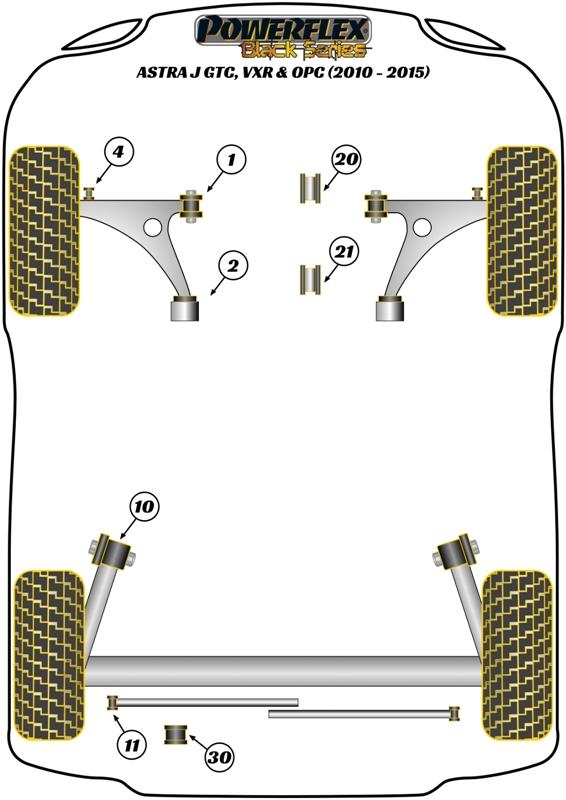 HiPer Strut Steering Knuckle Front Bush ASTRA MODELS, road