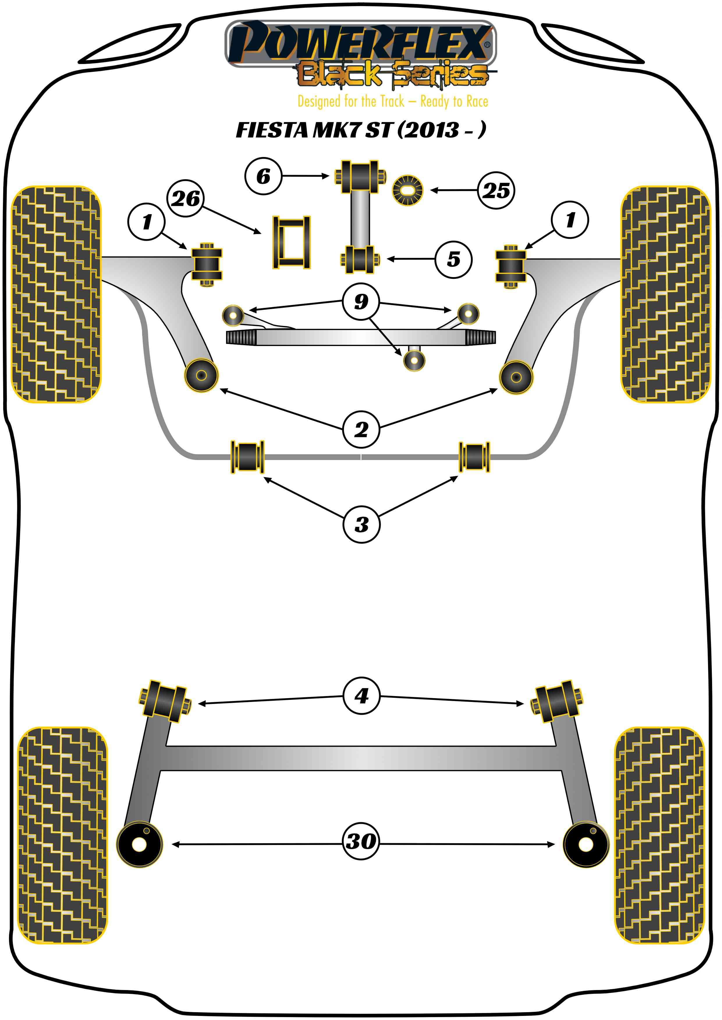 Front Wishbone Front Bush Fiesta Models, road