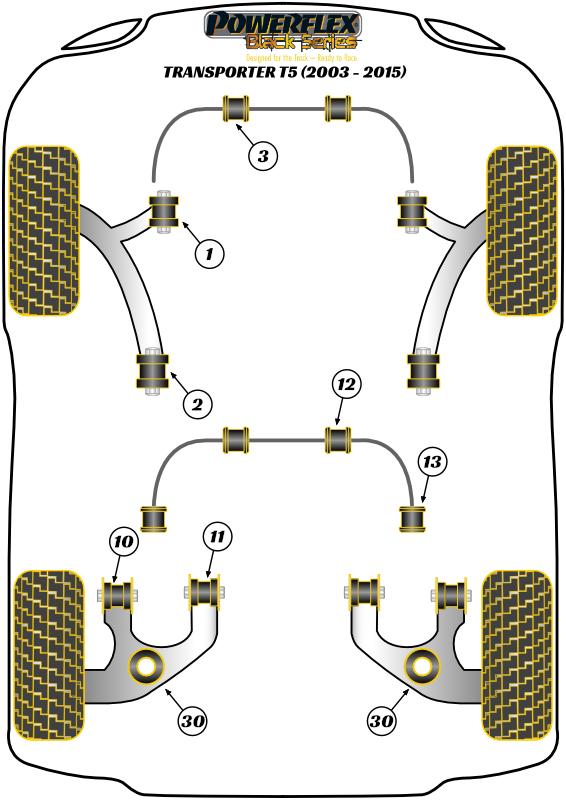 Front Anti Roll Bar Bush 23mm Transporter Models, road