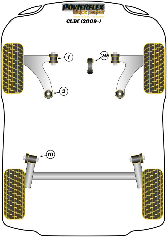 Lower Torque Mount - Track/Msport Cube (2009 on ), Note / Tiida, Clio Models, Megane Models, Scenic Models, black