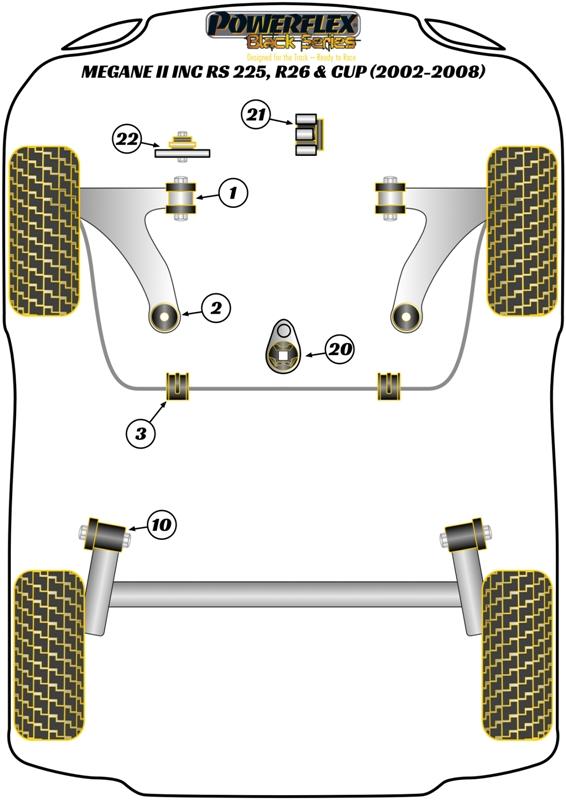 Koppelsteun bovenste motor - track/MSport Megane Models, Scenic Models, black