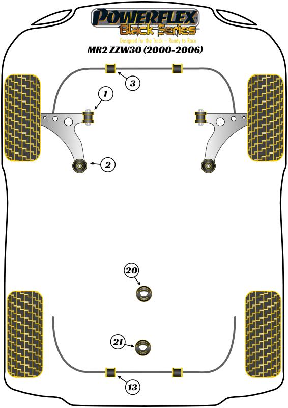 Voorste stabilisatorstangbus 20 mm MR2 Models, straat