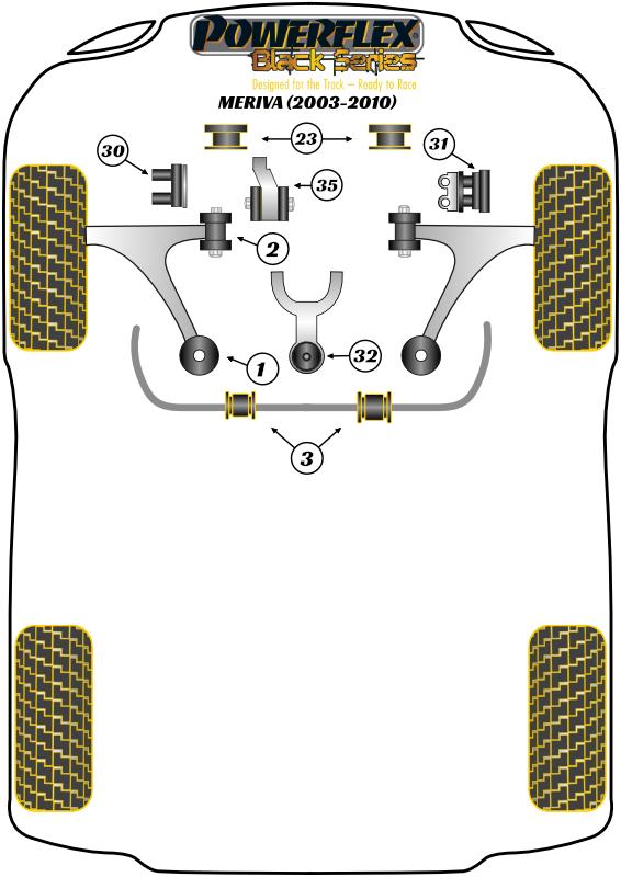 Gearbox Mount Insert (Diesel) MERIVA MODELS, road