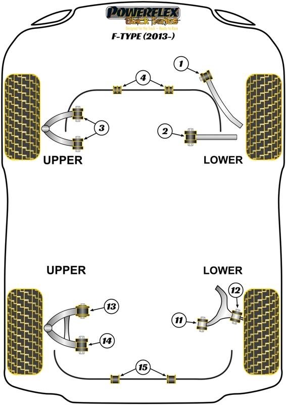 Rear Upper Arm Rear Bush F-Type, S Type - X200, S Type inc R - X202/4/6 (2002 - 2009), XF, XFR - X250, XJ - X351, XJ, XJ8 - X350 - X358 (2003 - 2009), XK, XKR - X150, road