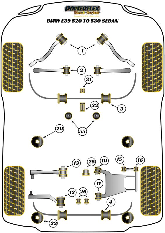 Front Anti Roll Bar Bush 23mm 5 Series, heritage