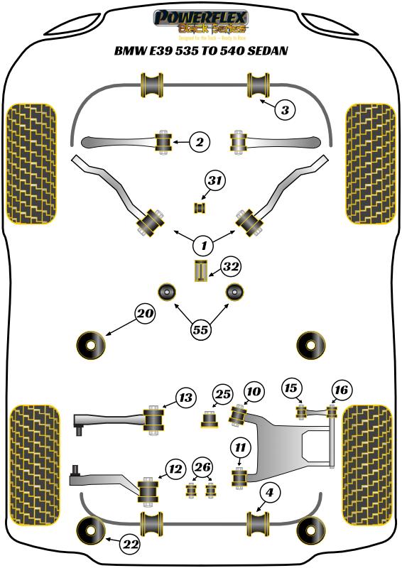 Rear Roll Bar Mounting Bush 16.5mm 5 Series, heritage