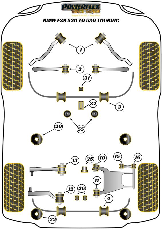 Rear Lower Arm Rear Bush 5 Series, 6 Series, X Series, road