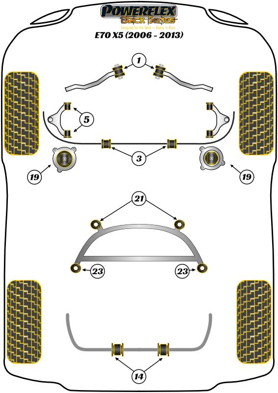 Rear Subframe Front Bush Insert X Series, black