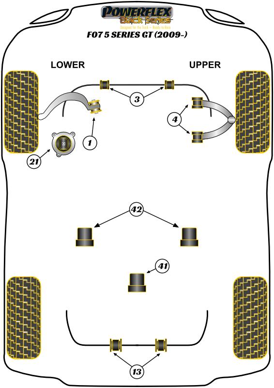 Achterdiff voorste montagebus 5 Series, 6 Series, 7 Series, Dawn RR6, Ghost RR4, Wraith RR5, black
