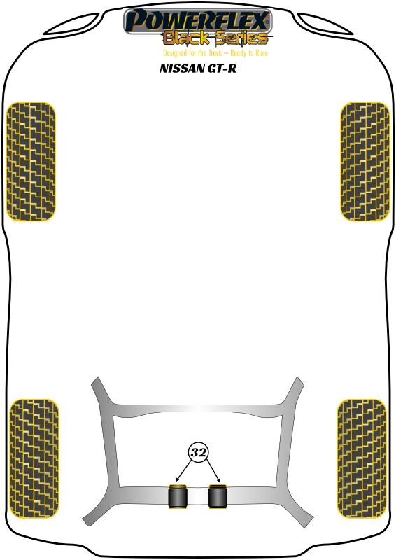 Achterste stabilisatorstangbus 14 mm GT-R (2008 on), straat