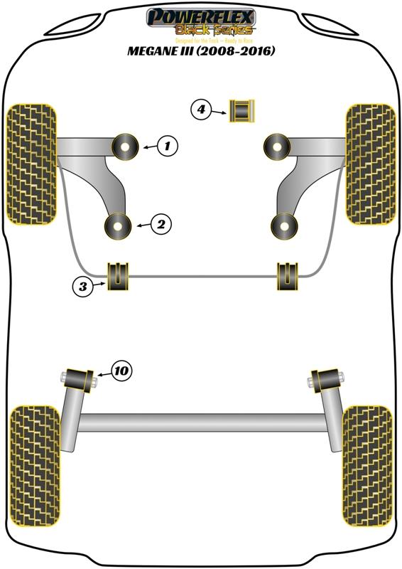 Voorste stabilisatorstangbus - 20 mm Megane Models, Scenic Models, black