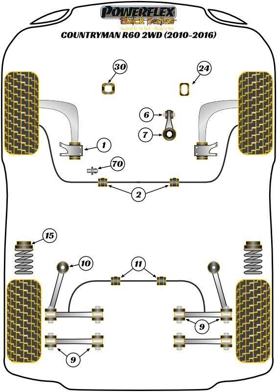 Lower Engine Mount Large Bush Insert (Automatic Cars) R60 Countryman Gen 1, R61 Paceman, road