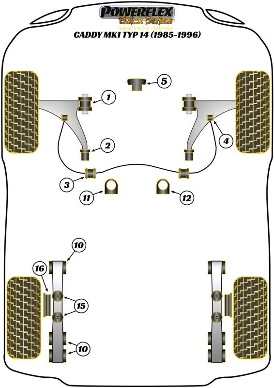 Front Anti Roll Bar Inner Bush Eibach 22mm Caddy Models, Golf, Jetta Models, Scirocco Models, road