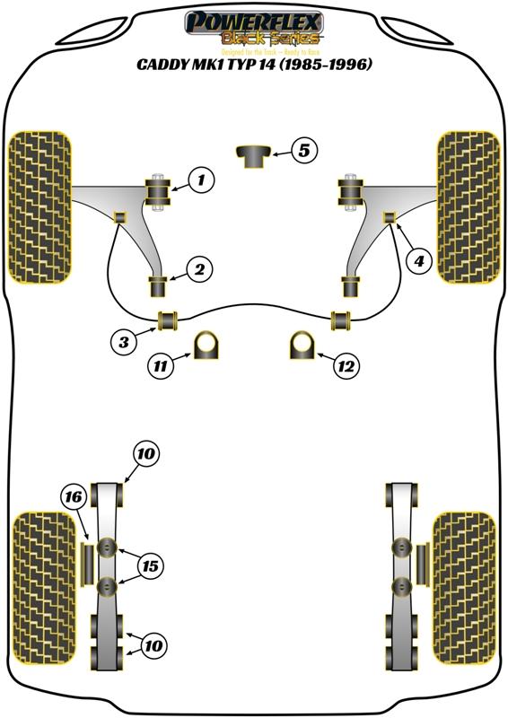 Front Anti Roll Bar Inner Bush Eibach 20.5mm Caddy Models, Golf, Jetta Models, Scirocco Models, road