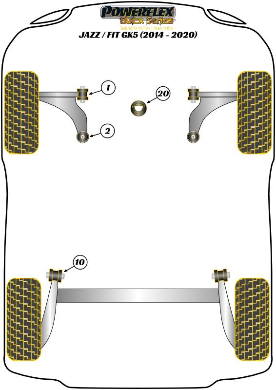 Front Arm Front Bush Jazz / Fit Models, black