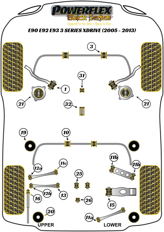 Voorste draagarm tot chassisbus 3 Series, X Series, straat