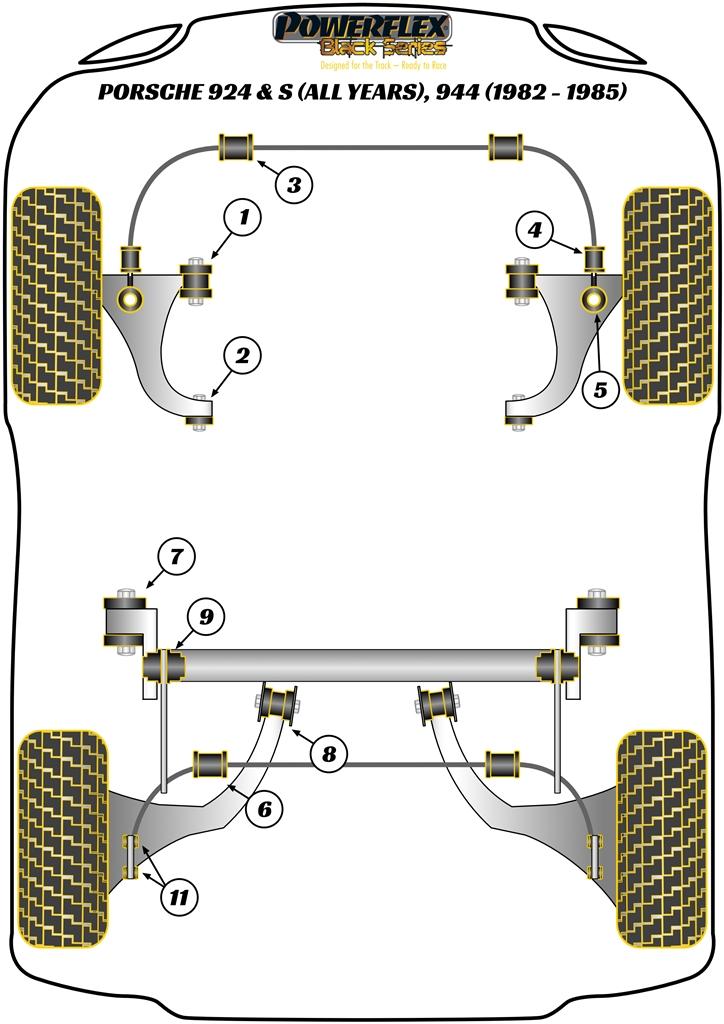 Voorste stabilisatorstangbus 23 mm 924 and S, heritage