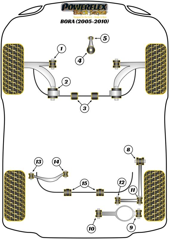 Achterste stabilisatorstangbus 20 mm Bora Models, Jetta Models, Vento Models, straat