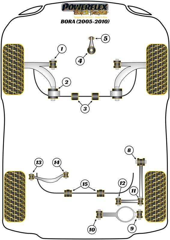 Achterste stabilisatorstangbus 20 mm Bora Models, Jetta Models, Vento Models, straat