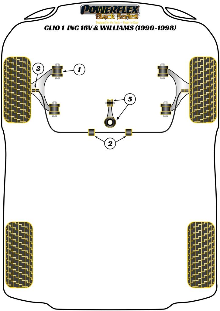 Engine Dogbone Mount Kit (Williams) Clio Models, Megane Models, Scenic Models, road