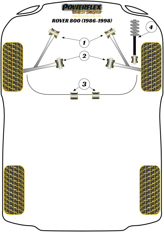Voorste stabilisatorstangbevestiging 25 mm 800, black