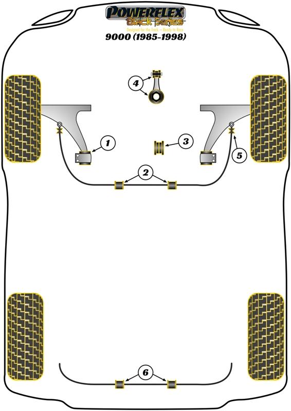 Achterste stabilisatorstangbus 18 mm 9000, straat