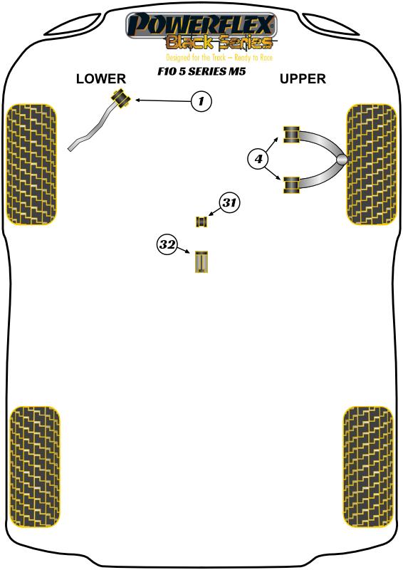 Voorste radiusarm tot chassisbus caster verstelbaar 5 Series, 6 Series, straat