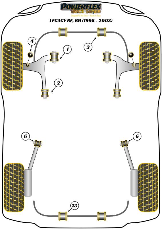 Rear Diff Rear Mounting Bush Legacy, Outback, black